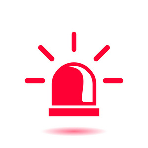 警察的单一图标. 报警电源按钮. 报警按钮.照片