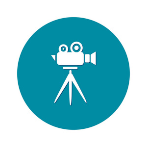 电影院摄像机图标. 平面设计风格. 矢量eps10.照片