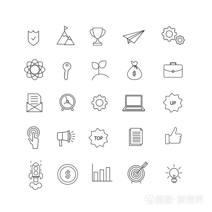 商务信息技术seo启动矢量图平面图标设计矢量