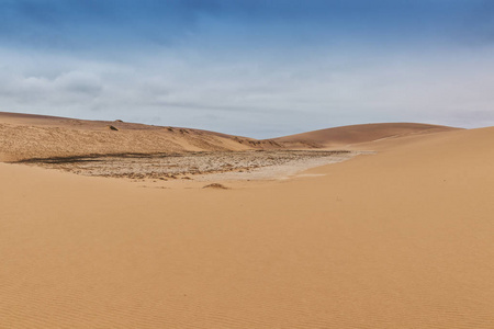 带纳米贝沙漠植被的沙丘照片。 非洲。 安哥拉