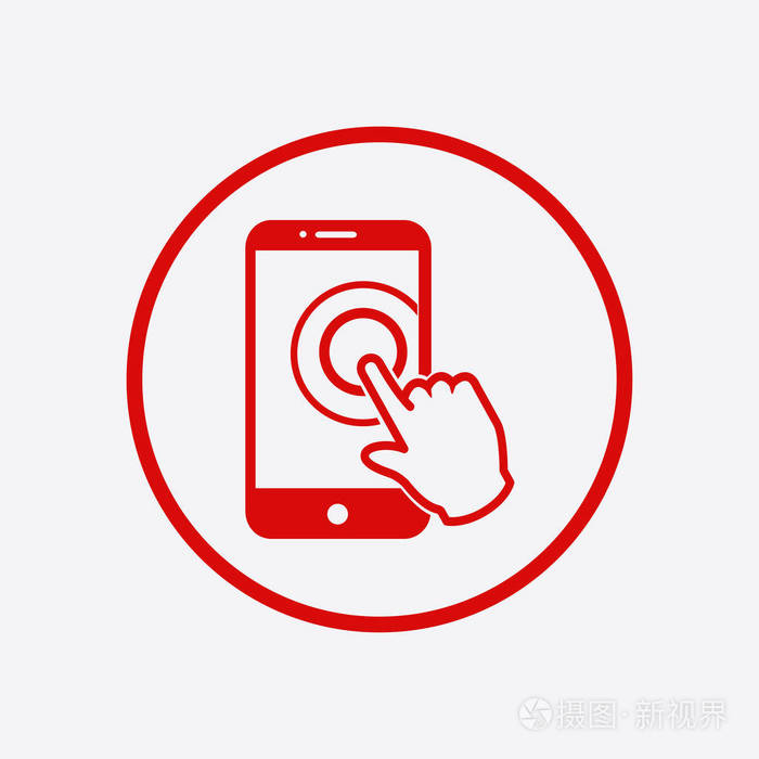 触摸屏智能手机标志图标. 指针符号. 平面设计风格. 矢量eps10.