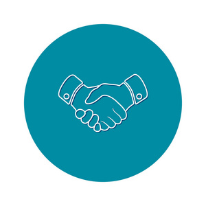 成功图标设计握手标志图标. 成功的商业象征. 平面设计风格.照片