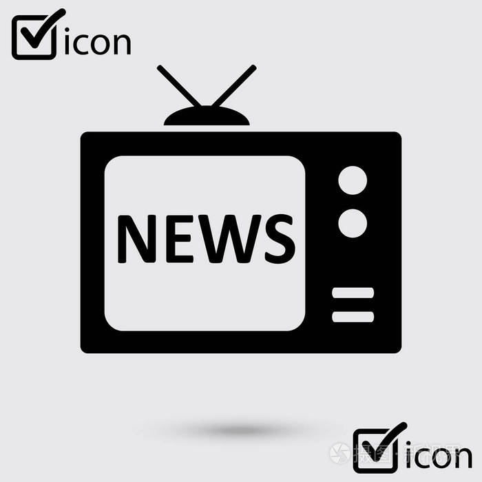 电视上的新闻记者. 平面设计风格. 大众媒体符号.插画-正版商用图片17