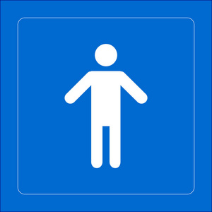 人类男性标志图标。 人的象征。 男厕所。 平的风格。 每股收益10。