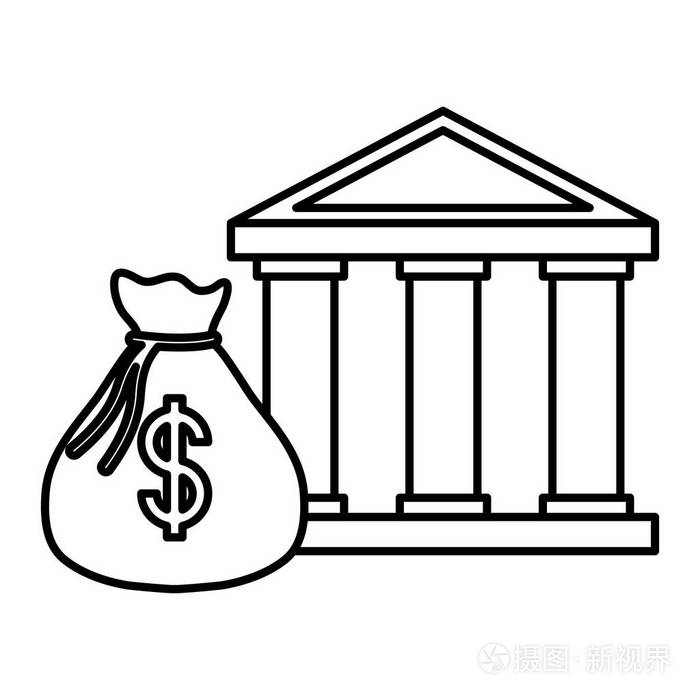 银行建筑设计插画-正版商用图片17p5yy-摄图新视界