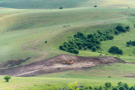 s eye view. Rugged terrain. Dug up the land.