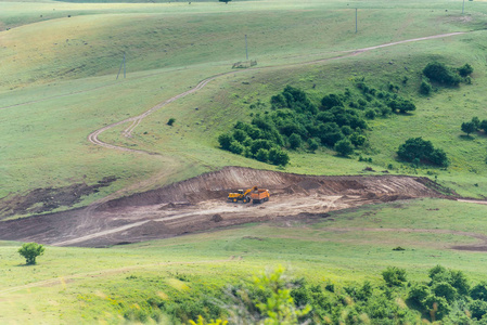 s eye view. Rugged terrain. Dug up the land.