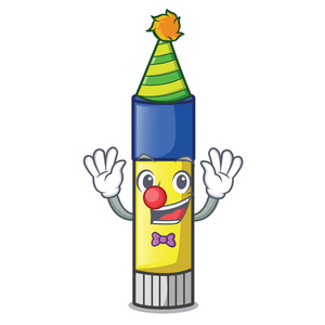 胶棒矢量插图上的小丑可爱卡通照片