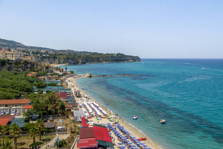 tropea 海滩的鸟图tropea, calabria, 意大利