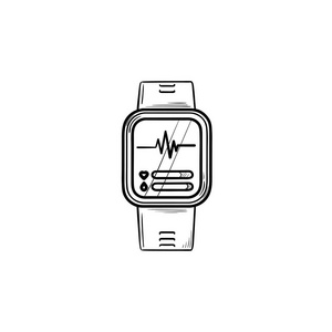 Smartwatch 手绘轮廓涂鸦图标