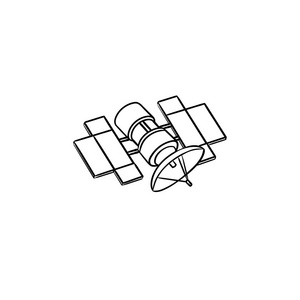 人造卫星手绘轮廓涂鸦图标照片