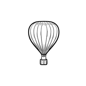 热气球手绘轮廓涂鸦图标