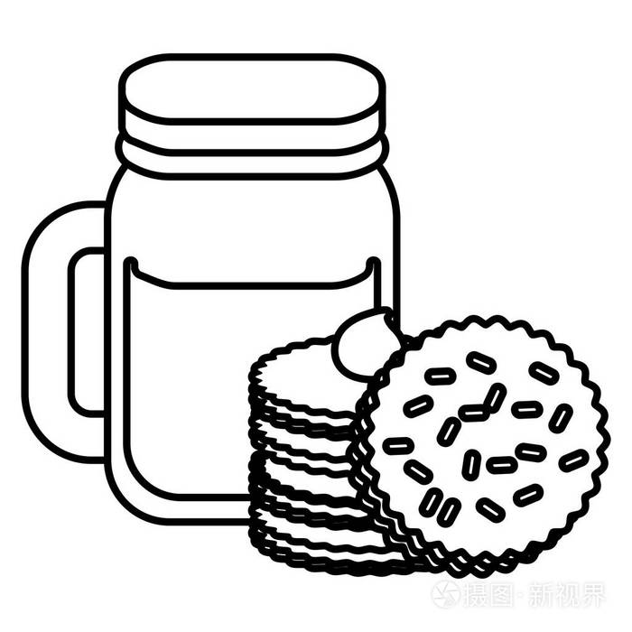 可爱的饮料罐与饼干插画-正版商用图片17pcg6-摄图新视界