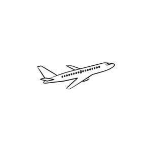 飞飞机手画轮廓涂鸦图标