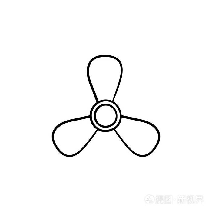 小船螺旋桨手绘轮廓涂鸦图标插画-正版商用图片17pclf-摄图新视界
