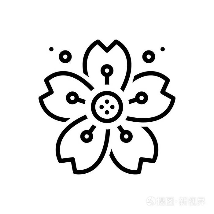 樱花的黑线图标