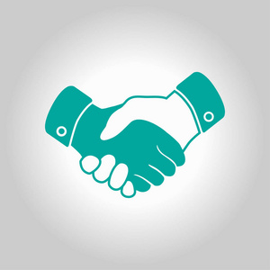 握手标志图标. 成功的商业象征. 平面设计风格.照片