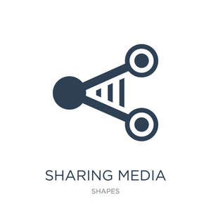 分享媒体图标矢量白色背景分享媒体时尚填充图标从形状收集分享媒体矢量插图