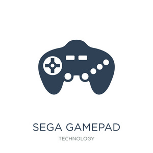 SegaGamepad图标矢量在白色背景下，SegaGamepad时尚填充图标从技术收集，SegaGamepad矢量插图。
