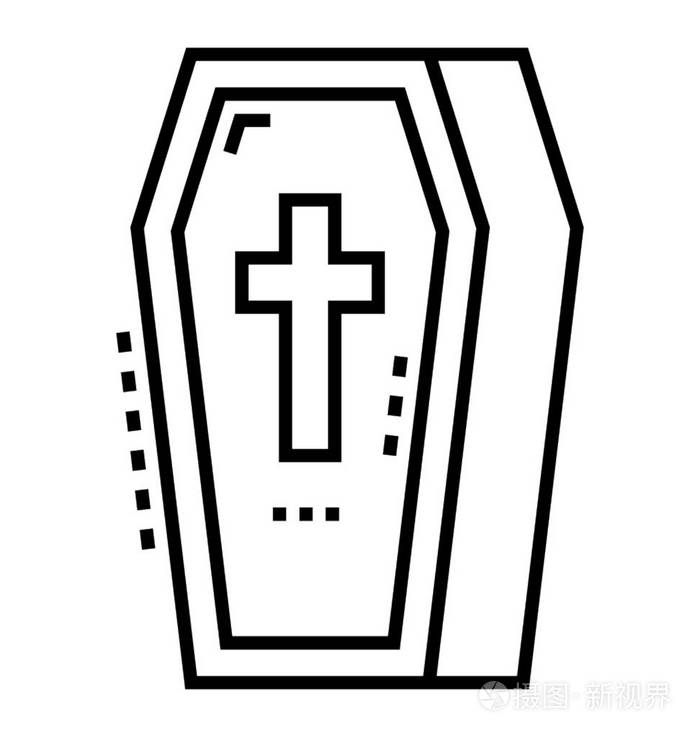 棺材也被称为殡仪馆插画-正版商用图片17pftu-摄图新视界