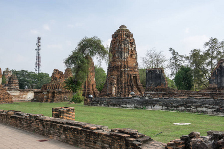 泰国大屿山的Wat Mahat Prang和废墟景观