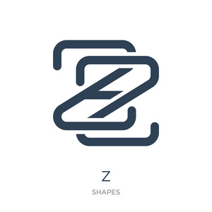 白色背景z图标矢量时尚填充图标从形状收集z矢量插图