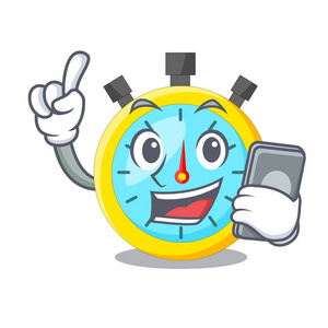 带有重量的运动球调色秒表图标卡通矢量卡通时钟定时器图标的漫画风格