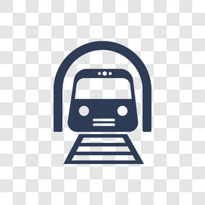 时尚火车站标志概念透明背景从建筑和旅游收藏照片