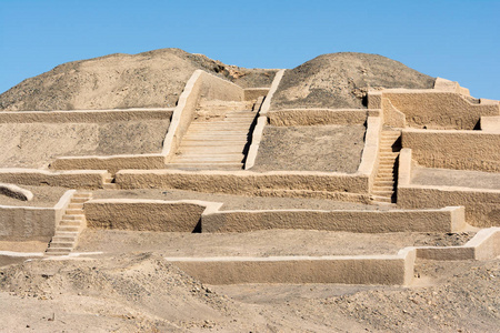 土坯金字塔在Cahuachi考古遗址，主要礼仪中心纳斯卡文化秘鲁