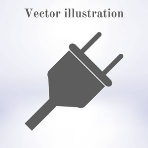 矢量电气插头网页平面图标。