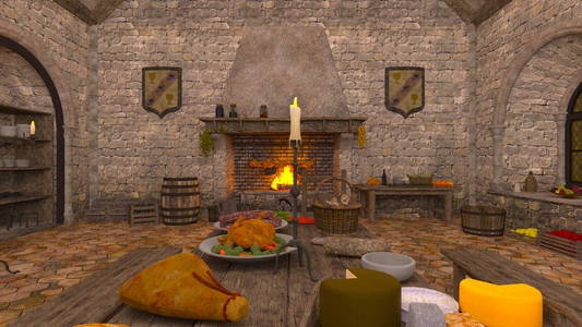 中世纪的厨房图片