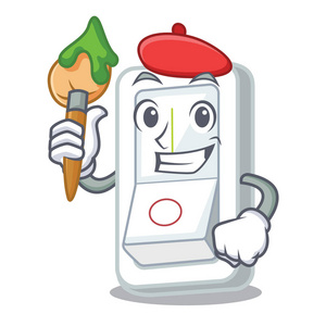 卡通形状矢量插图中的艺术家光开关照片