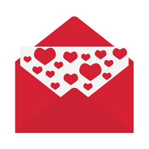 s Day envelope with hearts vector illustration