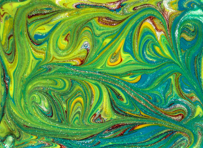 绿色抽象画充满活力的绿色和黄色大理石花纹纹理. 抽象的彩色背景.