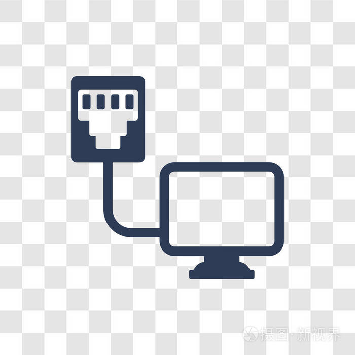 以太网图标来自互联网安全和网络收集的透明背景的时尚以太网标志概念