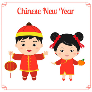 快乐普通话中国新年快乐的贺卡.
