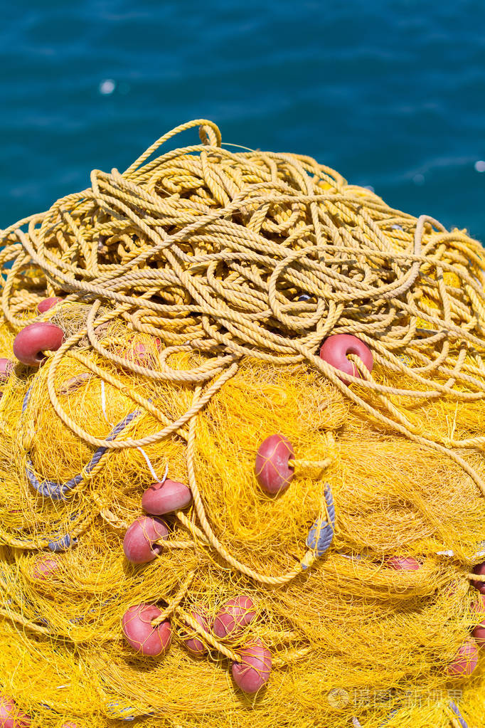 黄色渔网的特写照片-正版商用图片17pyzc-摄图新视界