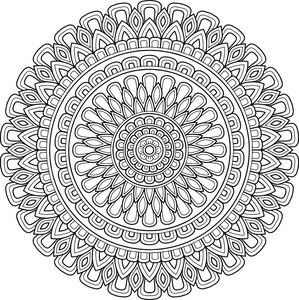 图曼达拉着色涂鸦素描好心情照片