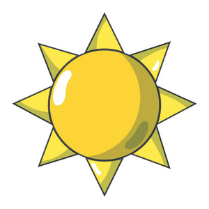 自然太阳和正常天气图标矢量插图
