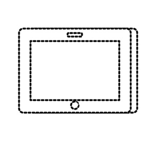 平板电脑技术触摸和数字屏幕矢量插图