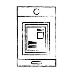 图形智能手机技术，文档信息数据矢量插图