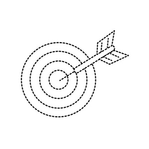虚线形状飞镖目标板策略竞争矢量插图