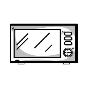 线技术微波电厨具矢量插图