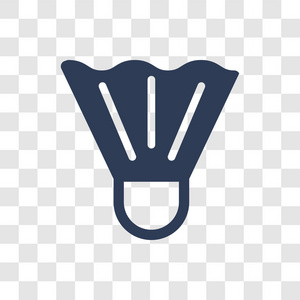 比赛毽子毽子图标. 时尚毽球标志概念透明背景从体育收藏照片