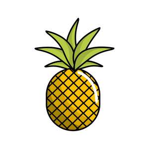 菠萝水果图标，矢量插图，图案