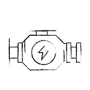 数字发动机汽车服务机械修理矢量插图