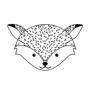 可爱的狐狸头野生动物插图
