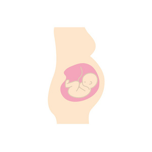 孕妇和婴儿脐带矢量插图