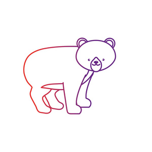 线可爱熊野生动物图标插图