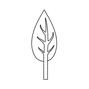 虚线形状自然和生态树与分支植物矢量插图